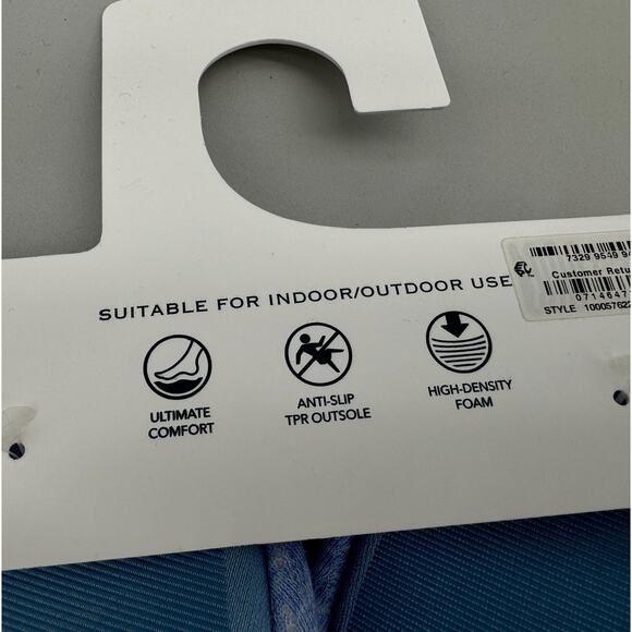 Charter Club Slippers Womens Small 5-6 Blue Memory Foam Floral Comfy Lounge - Picture 5 of 7